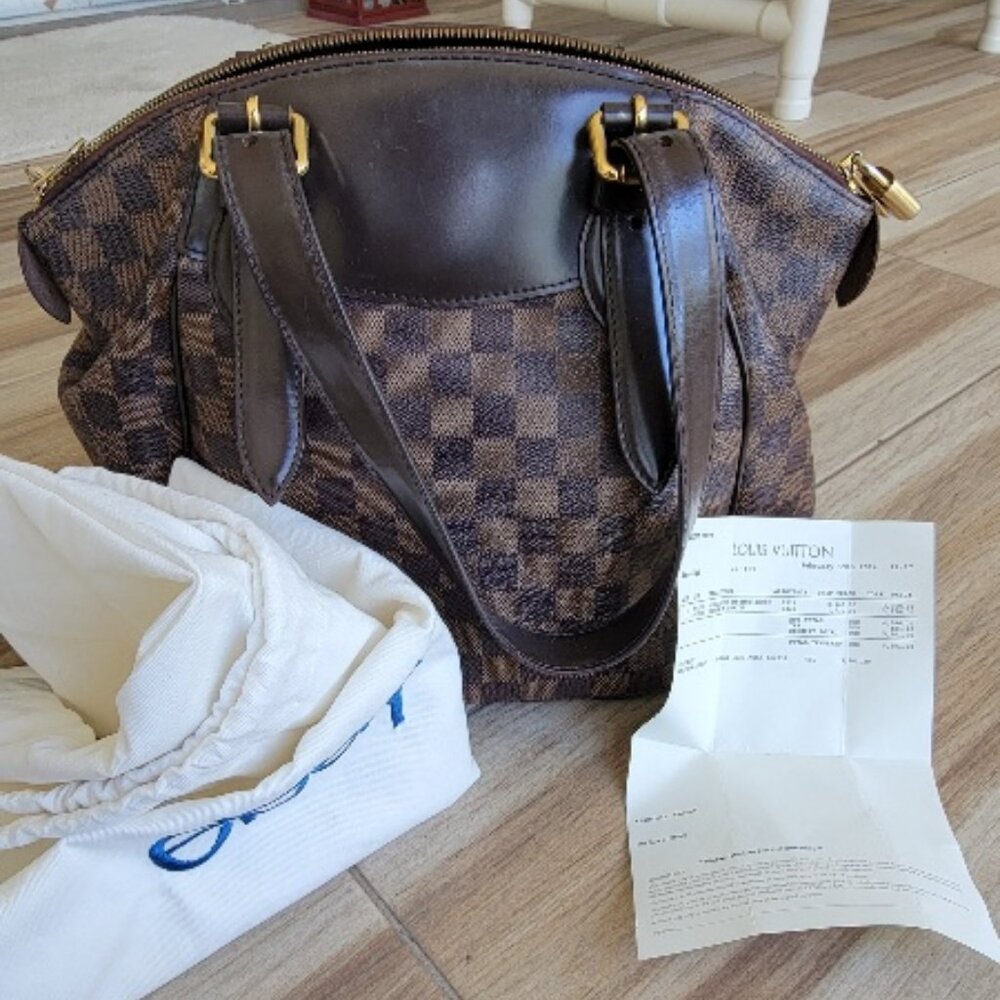 Louis Vuitton Damier Ebene Verona Shoulder Handbag MM Receipt